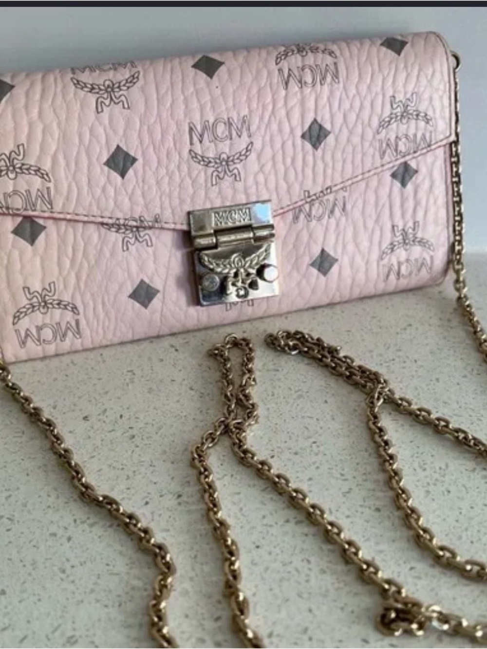Mcm Millie Visetos Mcm Visetos Rosa Mcm Powder Pink